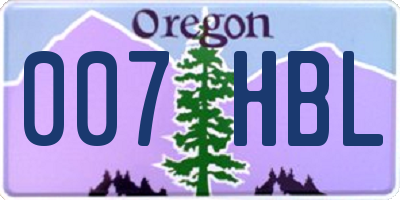 OR license plate 007HBL