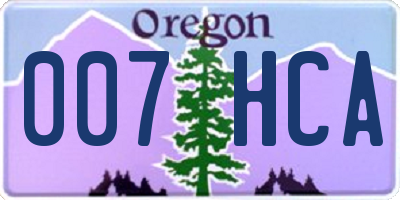 OR license plate 007HCA