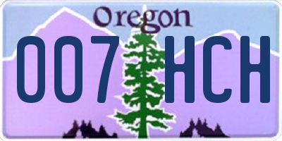 OR license plate 007HCH