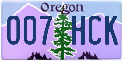 OR license plate 007HCK