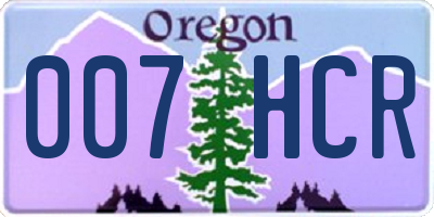 OR license plate 007HCR