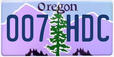 OR license plate 007HDC