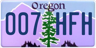 OR license plate 007HFH