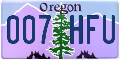 OR license plate 007HFU