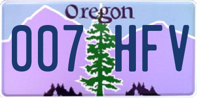 OR license plate 007HFV