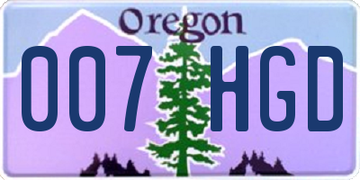 OR license plate 007HGD