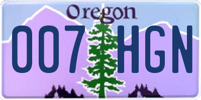 OR license plate 007HGN