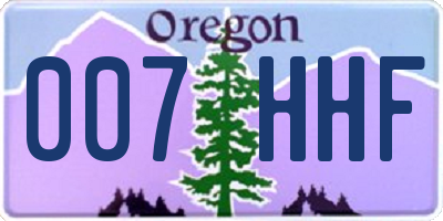 OR license plate 007HHF