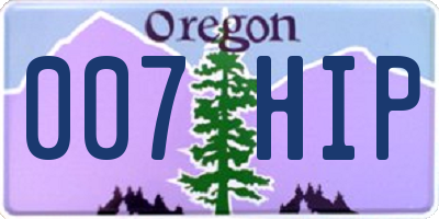OR license plate 007HIP