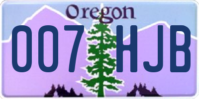 OR license plate 007HJB