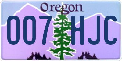 OR license plate 007HJC