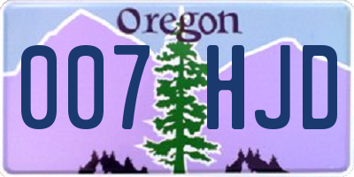 OR license plate 007HJD