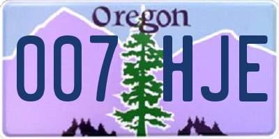 OR license plate 007HJE