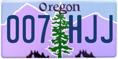 OR license plate 007HJJ