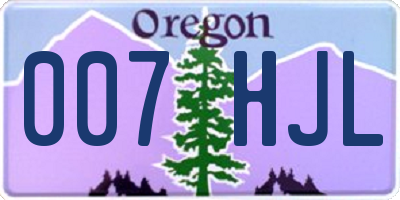 OR license plate 007HJL