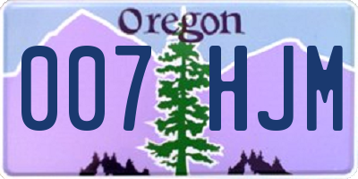OR license plate 007HJM