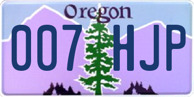 OR license plate 007HJP