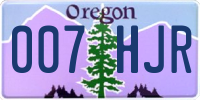 OR license plate 007HJR