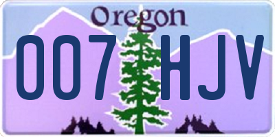 OR license plate 007HJV
