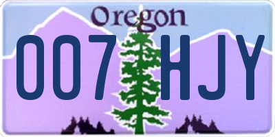 OR license plate 007HJY