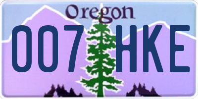 OR license plate 007HKE