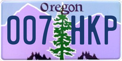 OR license plate 007HKP