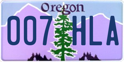 OR license plate 007HLA