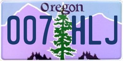OR license plate 007HLJ