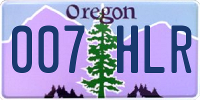 OR license plate 007HLR