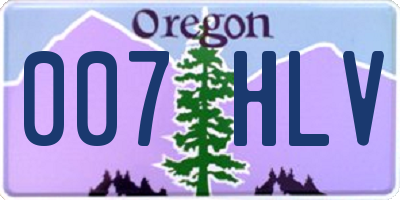 OR license plate 007HLV
