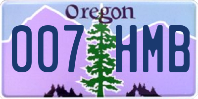 OR license plate 007HMB