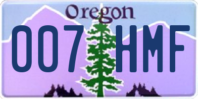 OR license plate 007HMF