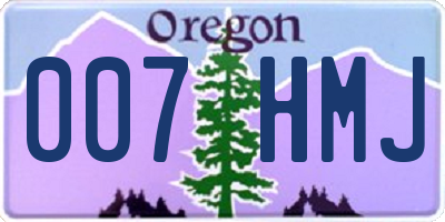 OR license plate 007HMJ
