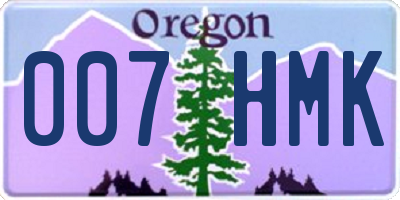 OR license plate 007HMK