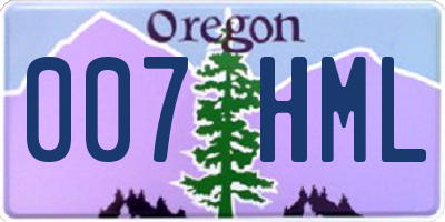 OR license plate 007HML