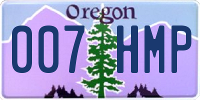 OR license plate 007HMP