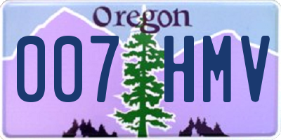 OR license plate 007HMV