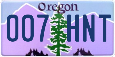 OR license plate 007HNT