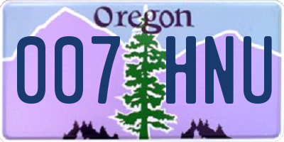 OR license plate 007HNU