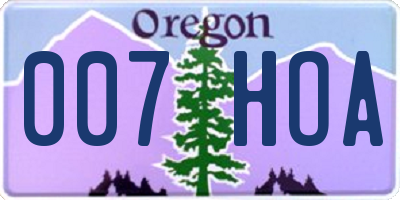 OR license plate 007HOA