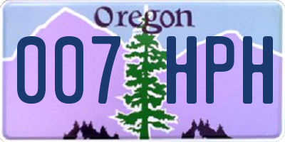 OR license plate 007HPH