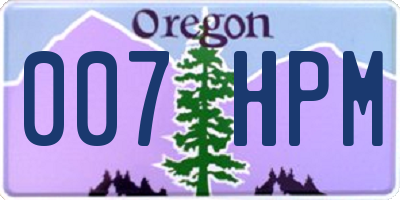 OR license plate 007HPM