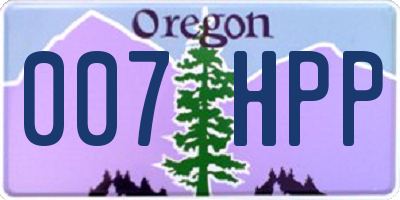OR license plate 007HPP