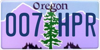 OR license plate 007HPR