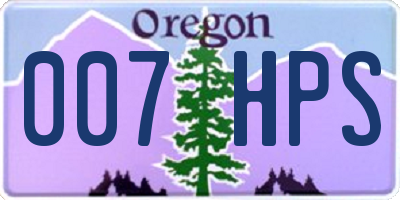 OR license plate 007HPS