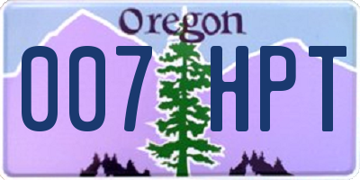 OR license plate 007HPT