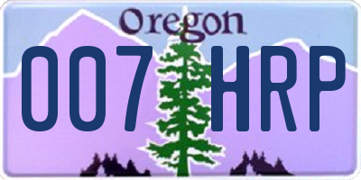 OR license plate 007HRP