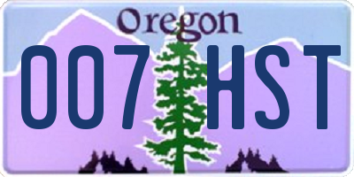 OR license plate 007HST