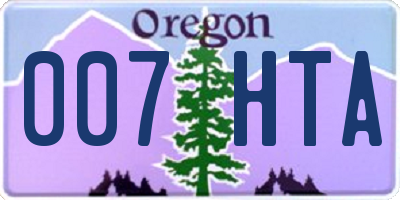 OR license plate 007HTA
