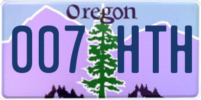 OR license plate 007HTH